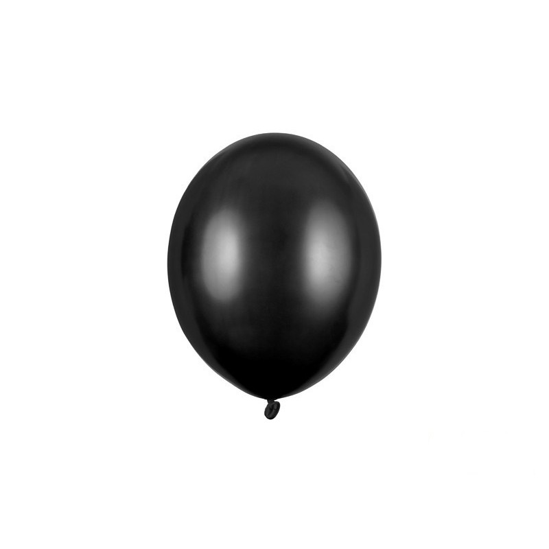Balony lateksowe czarne metaliczne 23 cm 100szt - 1