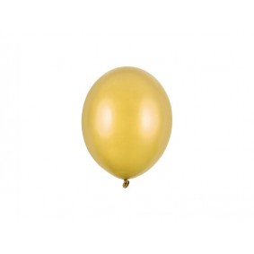 Balony lateksowe metaliczne złote 12cm 100szt - 1