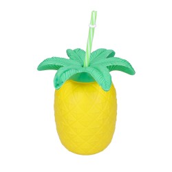 Ananas kubek hawajski na drinki napoje ze słomką