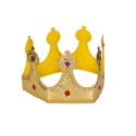 Korona króla dla dzieci wysoka złota z kamykami