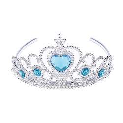 Diadem księżniczki srebrny z błękitnymi kamykami