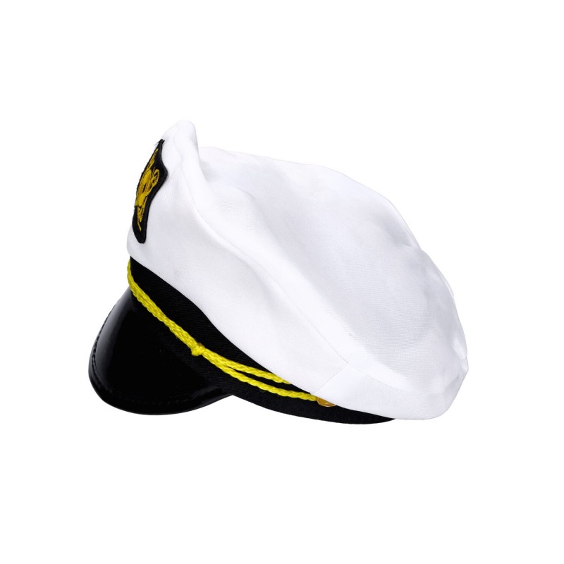 Czapka biała z daszkiem kapitana statku marynarza