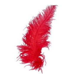Pawie pióro czerwone długie dekoracyjne DIY 50cm