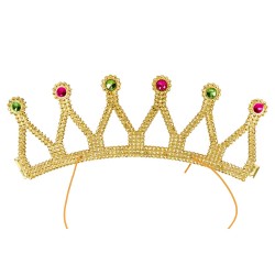 Tiara korona królowej złota z ozdobnymi kamieniami
