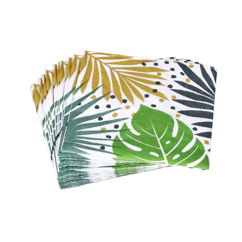 Serwetki papierowe jednorazowe z liśćmi roślinne