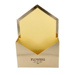 Flowerbox pudełko na kwiaty złoty koperta 29,5cm