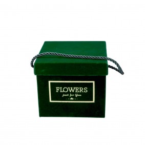 Flowerbox kwadratowy ciemnozielony 15x13cm