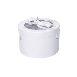 Flowerbox okrągły biały cylinder na kwiaty 16x13cm