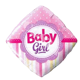 Balon foliowy romb różowy baby shower dziewczynki - 1