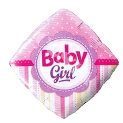 Balon foliowy romb różowy baby shower dziewczynki