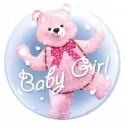 Balon gumowy z misiem różowym dla dziewczynki - 1
