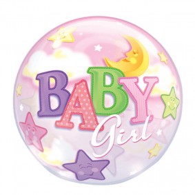 Balon gumowy okrągły na baby shower dziewczynki - 1