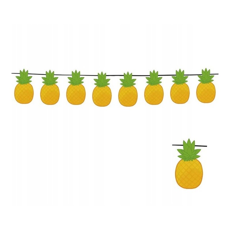Girlanda ananasy owoce tropikalne hawaje ozdoba - 1