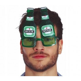 Okulary zielone butelki piwa zabawny gadżet piwny - 1