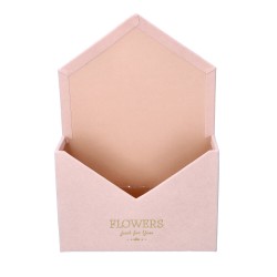 Flowerbox pudełko koperta różowy welur 29,5cm