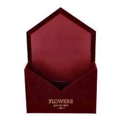 Flowerbox pudełko bordowy koperta welur 29,5cm