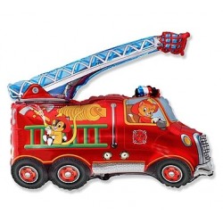 Balon foliowy Wóz strażacki straż pożarna czerwony - 1