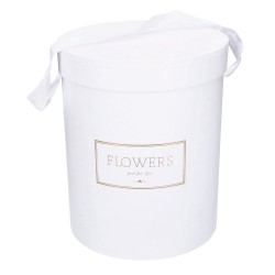 Flowerbox pudełko na kwiaty okrągłe białe 12x15cm