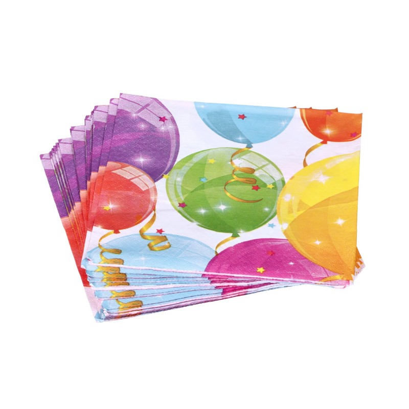 Serwetki papierowe jednorazowe kolorowe balony x20