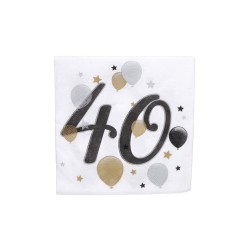Serwetki papierowe 40 urodziny rocznica balony x20