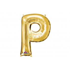 Balon foliowy litera P metaliczny złoty 81x64 cm - 1