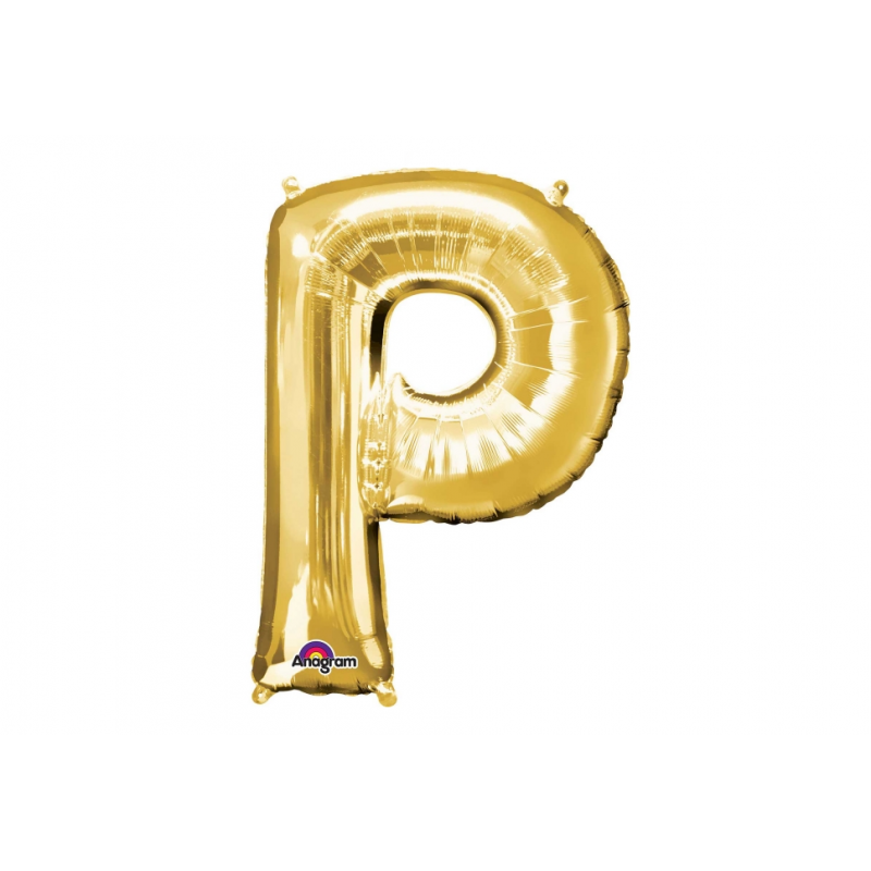 Balon foliowy litera P metaliczny złoty 81x64 cm - 1