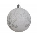 Bombka dekoracyjna przeźroczysta w płatki śniegu z brokatu 8cm - 4