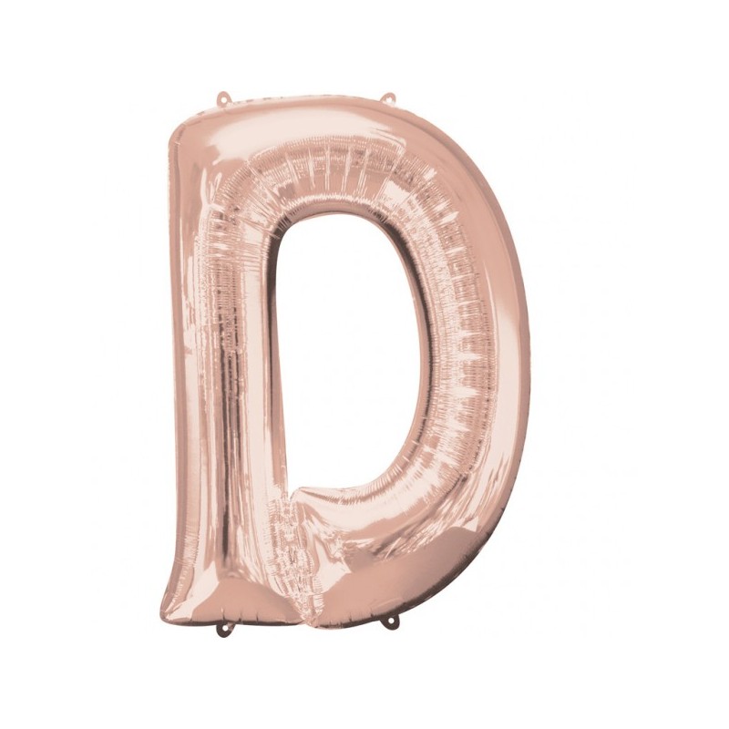 Balon foliowy 33 litera D różowe złoto - 1