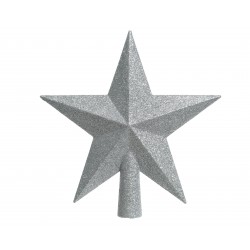 Szpic na choinkę gwiazda betlejemska srebrna 19cm