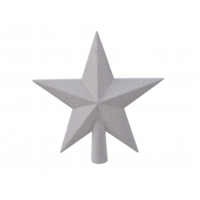 Gwiazda na choinkę z brokatem biała 4,2x19x19cm. - 2