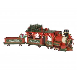 Dekoracja metal pociąg świąteczny ozdoba czerwony