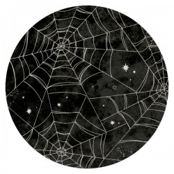 Talerze papierowe pajęcza sieć pajęczyna Halloween