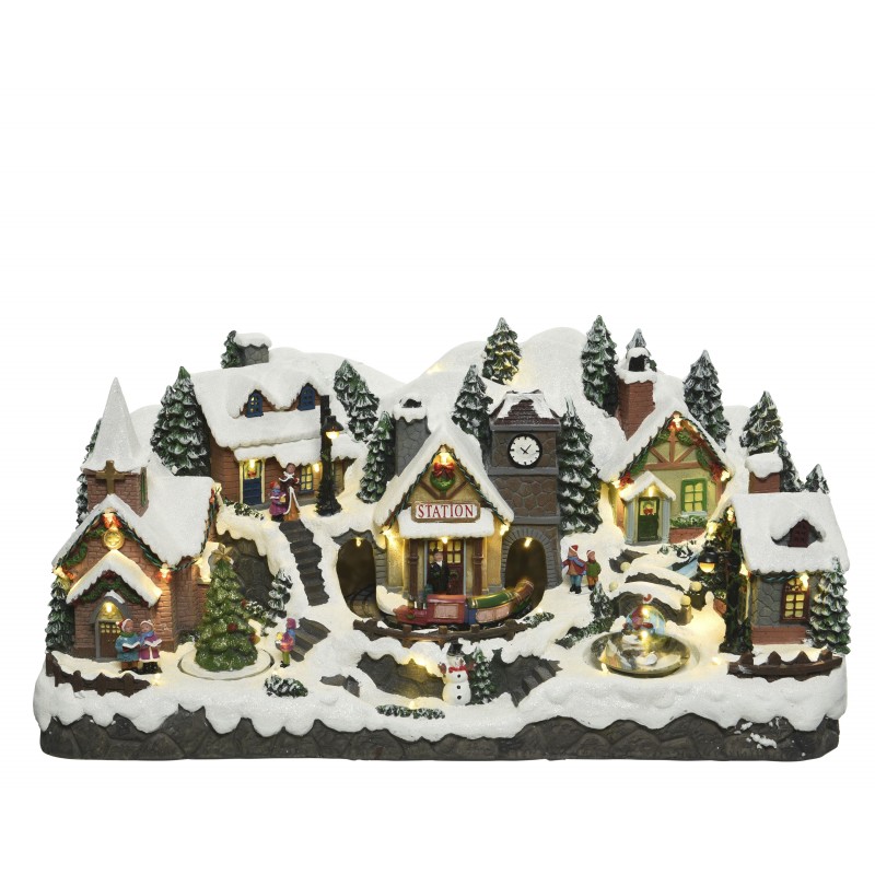 Figurka Bożonarodzeniowa Świąteczna wioska (ruch,muzyka)57x27x27cm - 6