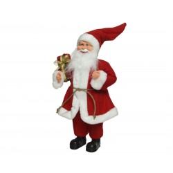 Figurka Święty Mikołaj z prezentem dekoracja