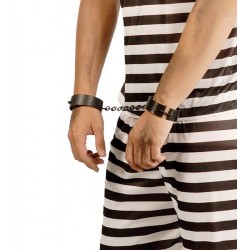 Kajdany na ręce przebranie więzień strój więźnia