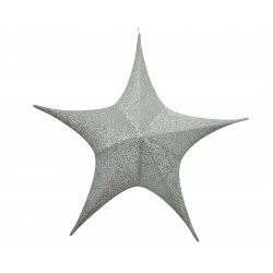 Gwiazda srebrna z brokatem dekoracyjna 135 cm
