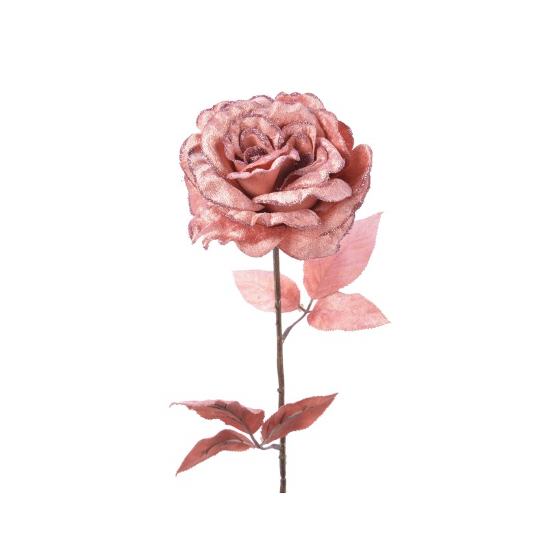 Aksamitna róża welurowa pudrowy róż 60cm - 2