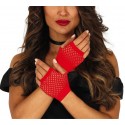 Rękawiczki czerwone z siatki bez palców 11cm - 1
