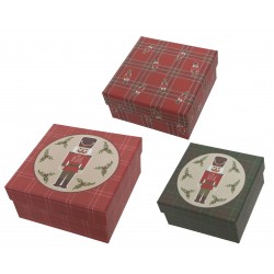 Pudełko na prezent ozdobne świąteczne czerwone 3x