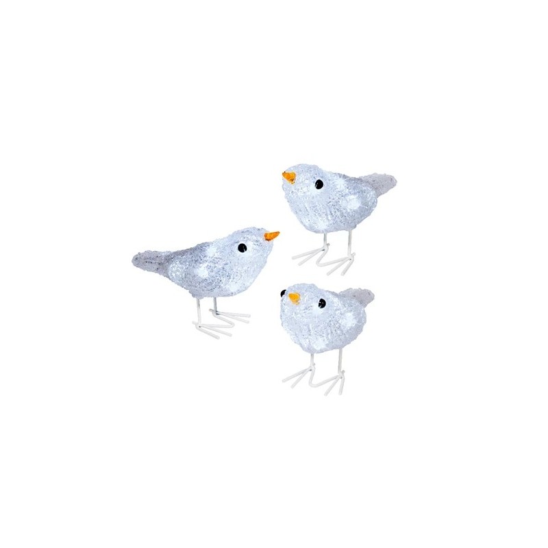 Akrylowa dekoracja ledowa ptaki x3 16cm 30 LED - 1