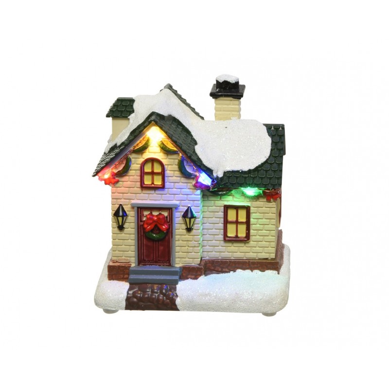 Scenka zimowa micro LED domki świąteczne 10cm - 4