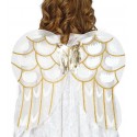Skrzydła anioła biały złoty brokat skrzydełka - 1