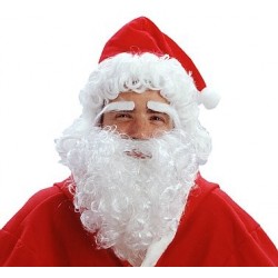 Peruka święty Mikołaj z brodą i brwiami w czapce