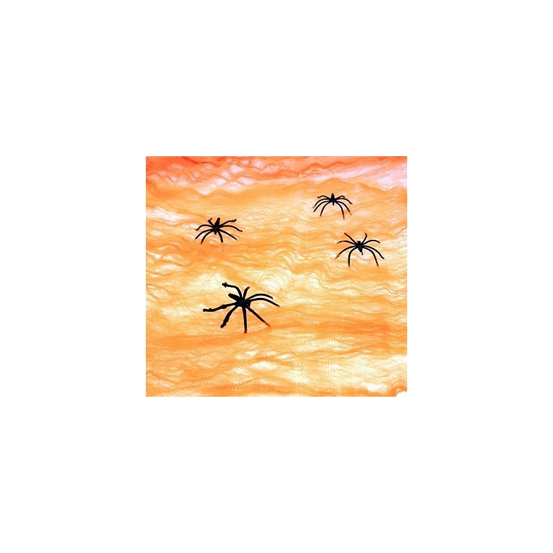 Pajęczyna pomarańczowa dekoracja halloweenowa - 1
