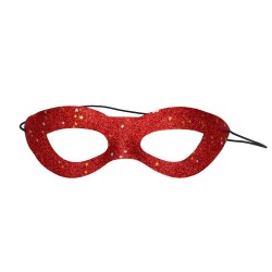 Maska na twarz karnawałowa czerwona z gwiazdkami