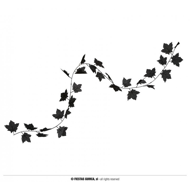 Girlanda z czarnych liści sztuczne liście czarne - 1