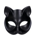 Maska kot mała z uszami czarna dla dorosłych kocia