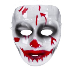 Maska zakrwawiona straszna twarz kobiety z horroru