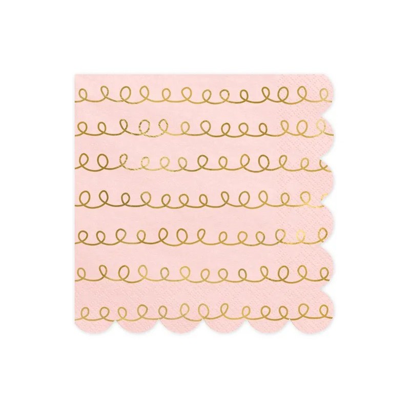 Serwetki papierowe pastelowe różowe złote wzory - 2