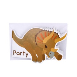 Zaproszenia na urodziny z kopertami dinozaur 8szt